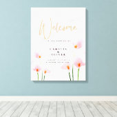 Toile Affiche de bienvenue Mariage Pink Calla Lily (Insitu (Plancher de Bois))