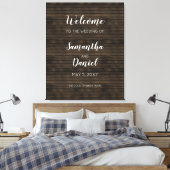 Toile Affiche de bienvenue Mariage Rustic Barn Wood (Insitu(Chambre))