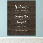 Toile Affiche de bienvenue Mariage Rustic Barn Wood (Insitu (Plancher de Bois))