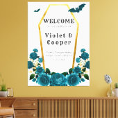 Toile Affiche de bienvenue Mariage turquoise de café or (Insitu(Salon))