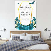 Toile Affiche de bienvenue Mariage turquoise de café or (Insitu(Chambre))
