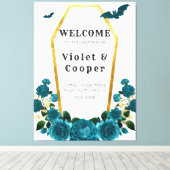 Toile Affiche de bienvenue Mariage turquoise de café or (Insitu (Plancher de Bois))