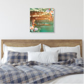 Toile Affiche de bienvenue Mariage turquoise en bois de  (Insitu(Chambre))