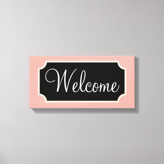 Toile Affiche de bienvenue rose (Recto)
