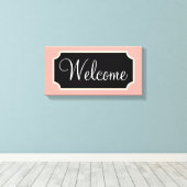 Toile Affiche de bienvenue rose (Insitu (Plancher de Bois))