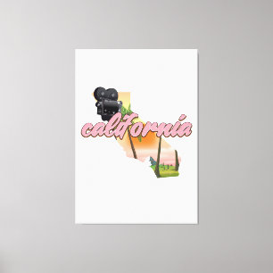 Toile Affiche de carte de Californie États-Unis