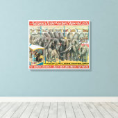 Toile Affiche De Cirque D'Éléphants Et D'Animaux En Cage (Insitu (Plancher de Bois))