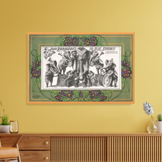 Toile Affiche De Cirque D'Éléphants Jouant D'Instruments (Insitu(Salon))