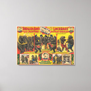 Toile Affiche De Cirque D'Éléphants Qui Se Déroulent