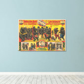 Toile Affiche De Cirque D'Éléphants Qui Se Déroulent (Insitu (Plancher de Bois))
