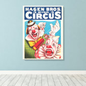 Toile Affiche De Cirque Montrant Les Visages Clown Et Cr (Insitu (Plancher de Bois))