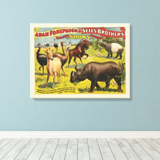 Toile Affiche de cirque pour Adam Forepaugh & Sells Brot (Insitu (Plancher de Bois))
