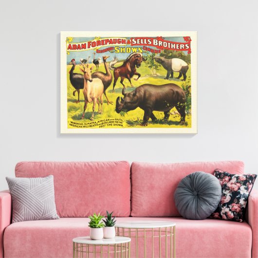 Toile Affiche de cirque pour Adam Forepaugh & Sells Brot (Insitu(Salon))