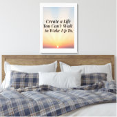 Toile Affiche de devis Inspirational Sunrise - "Créer un (Insitu(Chambre))