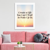 Toile Affiche de devis Inspirational Sunrise - "Créer un (Insitu(Salon))