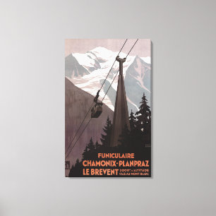 Toile Affiche de funiculaire de Funiculaire Le Brevent