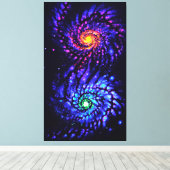 Toile Affiche de galaxies colorées (Insitu (Plancher de Bois))