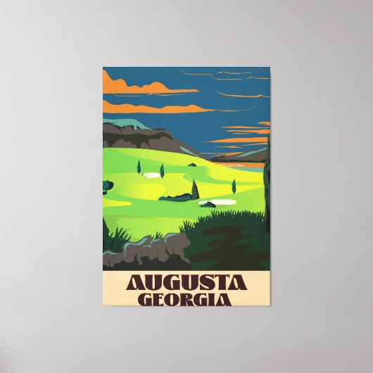 Toile Affiche de golf d'Augusta Géorgie (Recto)