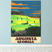 Toile Affiche de golf d'Augusta Géorgie (Insitu (Plancher de Bois))