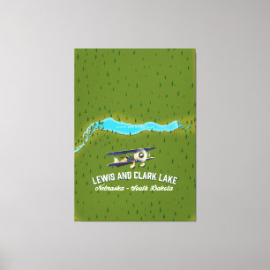 Toile affiche de la carte de lewis et clark Lake.