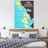 Toile Affiche de la carte des îles Ioniennes. (Insitu(Chambre))