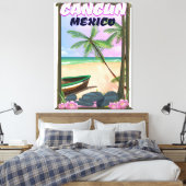 Toile Affiche de la plage de Cancun au Mexique. (Insitu(Chambre))