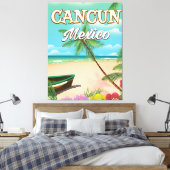 Toile Affiche de la plage de Cancun au Mexique (Insitu(Chambre))