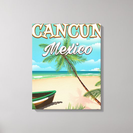 Toile Affiche de la plage de Cancun au Mexique (Recto)