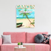 Toile Affiche de la plage de Cancun au Mexique (Insitu(Salon))