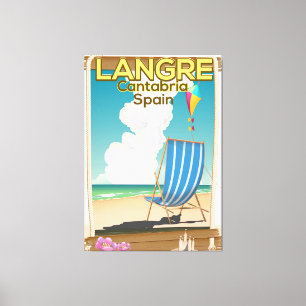 Toile Affiche de la plage de Langre, Cantabrie Espagne