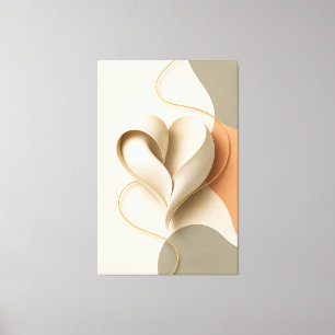 Toile Affiche de l'amour romantique ruban doré coeur abs