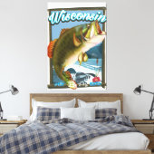 Toile Affiche de pêche de l'État du Wisconsin (Insitu(Chambre))