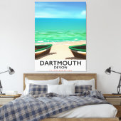 Toile Affiche de plage de Dartmouth Devon (Insitu(Chambre))
