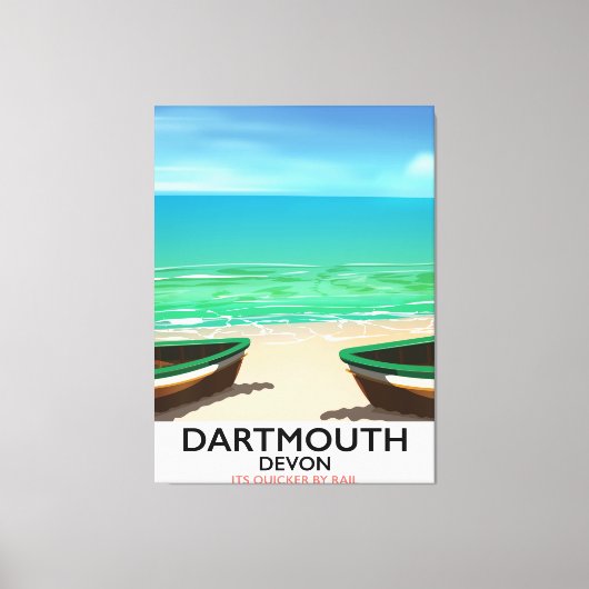 Toile Affiche de plage de Dartmouth Devon (Recto)