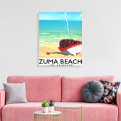 Toile Affiche de plage de Zuma Beach LA Rail (Insitu(Salon))
