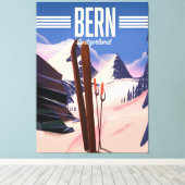 Toile Affiche de ski à Berne en Suisse (Insitu (Plancher de Bois))