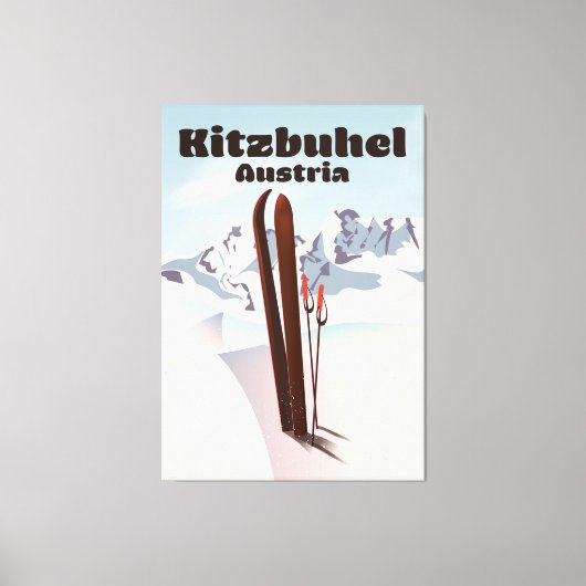 Toile affiche de ski autrichienne de Kitzbuhel (Recto)