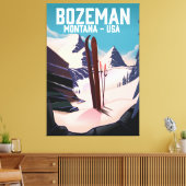 Toile Affiche de ski Bozeman Montana (Insitu(Salon))