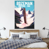 Toile Affiche de ski Bozeman Montana (Insitu(Chambre))