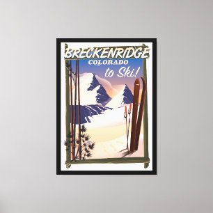 Toile Affiche de ski de Breckenridge, le Colorado