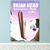 Toile Affiche de ski de Brian Head, comté d'Iron Utah, É (Insitu (Plancher de Bois))