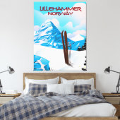 Toile Affiche de ski de Lillehammer Norvège. (Insitu(Chambre))