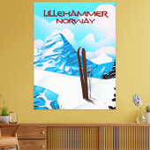Toile Affiche de ski de Lillehammer Norvège. (Insitu(Salon))