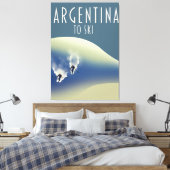 Toile Affiche de ski de style vintage argentin (Insitu(Chambre))