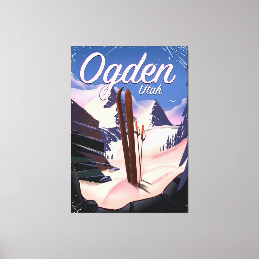 Toile affiche de ski d'Ogden, Utah (Recto)