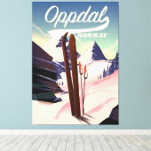 Toile Affiche de ski d'Oppdal norvège. (Insitu (Plancher de Bois))