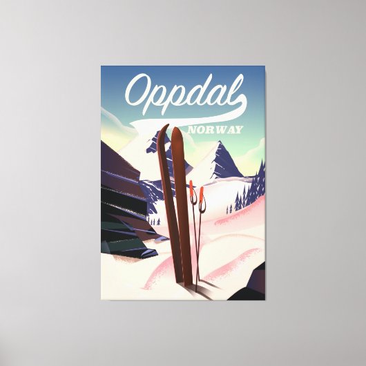 Toile Affiche de ski d'Oppdal norvège. (Recto)