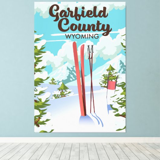 Toile Affiche de ski du comté de Garfield (Insitu (Plancher de Bois))