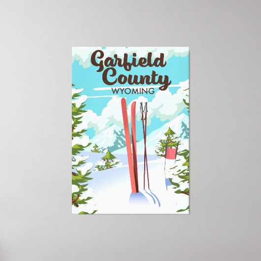 Toile Affiche de ski du comté de Garfield Wyoming (Recto)