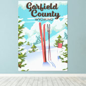 Toile Affiche de ski du comté de Garfield Wyoming (Insitu (Plancher de Bois))